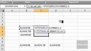 Excel 2007  TampA  Extraction  Fonctions COLONNE LIGNE STXT [upl. by Dnalyram955]