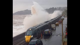 2U10 in Storm Babet at Dawlish  Dawlish Sea Wall [upl. by Wheaton399]