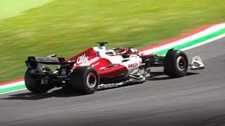 Alfa Romeo C42 F1 2022 Car in action at Imola Circuit for a Pirelli F1 2023 Tyres Development Test [upl. by Bolton]