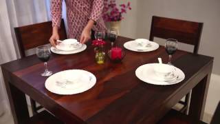 Dining table set  Alvan 4 Seater Dining Table Set Online  Wooden Street [upl. by Rekcut42]