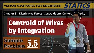 Chapter 5  Distributed Forces Centroids and Ce EXAMPLE 55  Centroid of Wires by Integration [upl. by Adnah]