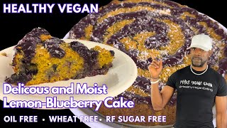 The Best Vegan Lemon Blueberry Cake RefinedSugarFree OilFree GlutenFree [upl. by Ayr]