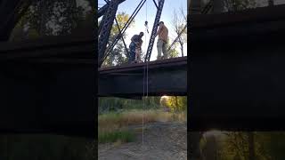 Repelling off an old train bridge [upl. by Ruzich]