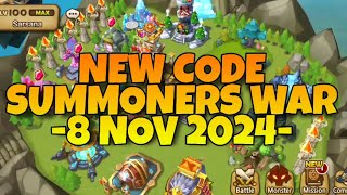 NEW CODE  SUMMONERS WAR  8 NOV 2024 [upl. by Aitnahc]