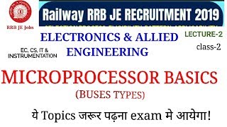 MICROPROCESSOR BUSES TYPES FOR RRB JE ELECTRONICS amp ALLIED ENGINEERING LECTURE2 BY SIRJEE CLASSES [upl. by Yrod]