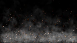 Fire Particles With Smoke Effect Black Screen Background 4k [upl. by Anadroj]