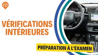 Examen de permis de conduire Questions Vérifications intérieures 2024 [upl. by Aicella]