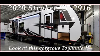 Deluxe Toy Hauler Trailer by Cruiser RV 2020 Stryker 2916  Couchs RV Nation a RV Review Walkthrough [upl. by Ardnaxela929]