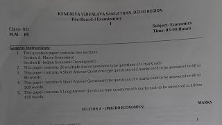 Class 12 Pre board 1 question paper of economic [upl. by Ynohta]