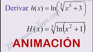 Derivar funciones con logaritmo y raíz [upl. by Laen]