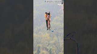 Bungee in rishikesh couple jump 😲bungeejumping bungee shortsfeed shortvideo shorts short fun [upl. by Solracsiul]