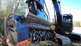 INCREDIBLE 30 TON MULCHER FEARS NO TREE TMC CANCELA EXCAVATOR MULCHER IN ACTION [upl. by Evers]