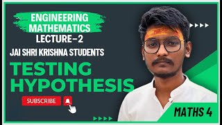 TESTING OF HYPOTHESISENGINEERING MATHS by Chirag Solanki [upl. by Zurc]