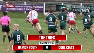 RUGBY HAWICK YOUTH U18 SEVENS POOL MATCH  HAWICK v DUNS  THE TRIES [upl. by Aneloj]