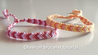 How to make chevron friendship bracelet  yarnivora [upl. by Brittani539]