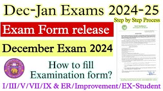 DU Examination Form Released for Dec  Jan Exams 202425  how to fill Examination Form  exams form [upl. by Dody]