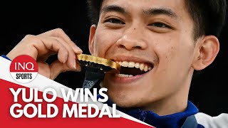 Carlos Yulo wins floor exercise gold medal in Paris Olympics [upl. by Ycrad103]