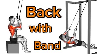 back workout with resistant band resistance band exercises [upl. by Ahsinyar]