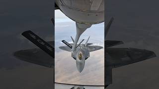 Air Force aircrew members conduct aerial refueling within the USCENTCOM area of responsibility f22 [upl. by Yecies]