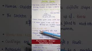 Skeleton System  Unit4  Biology  General Science  Handwritten notes  An Aspirant [upl. by Netsirt]