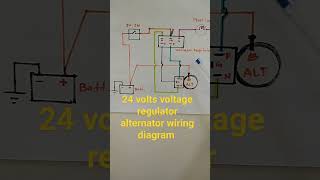 24 volts voltage regulator alternator wiring diagram short video tutorial [upl. by Names]