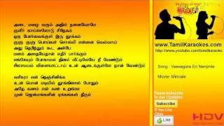 Vaseegara En Nenjinile  Minnale Tamil Karaoke [upl. by Aubyn]