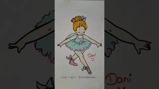 Bailarina fofa desenho animado infantil pintando desenhos com tinta brincadeiras pra crianças kids [upl. by Naihr40]