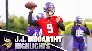 JJ McCarthy Rookie Minicamp Practice Highlights [upl. by Akkina]