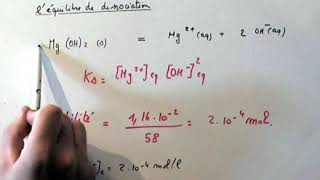 Solubilité de lhydroxyde de magnésium CHIMIE GENERALE [upl. by Nonnelg256]