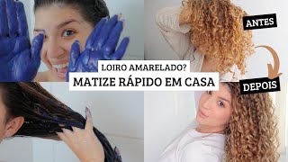 LOIRO AMARELADO APRENDA A MATIZAR CABELO CACHEADO LOIRO EM CASA  por Jessica Melo [upl. by Etnovaj]