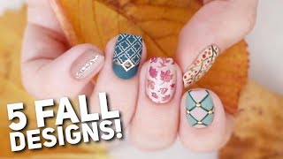 5 Matte Nail Art Designs For FALL 🍂 [upl. by Otanutrof]