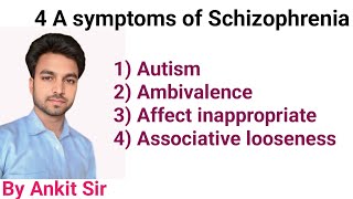 4 A symptoms of Schizophrenia  Features of 4A symptoms  medical chemistry norcet nursing [upl. by Nosnah340]