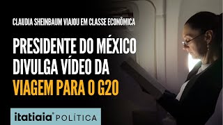 PRESIDENTE DO MÉXICO CLAUDIA SHEINBAUM VIAJOU EM VOO COMERCIAL PARA PARTICIPAR DO G20 NO RJ [upl. by Kerrill]