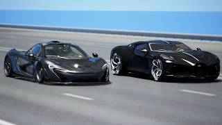 1000KMH Bugatti La Voiture Noire vs Mclaren P1  DRAG amp TRACK RACE [upl. by Kannan]