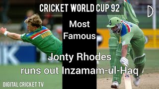 Most Famous Jonty Rhodes run out Inzamam ul Haq  Cricket World Cup 1992  DIGITAL CRICKET TV [upl. by Herrera]