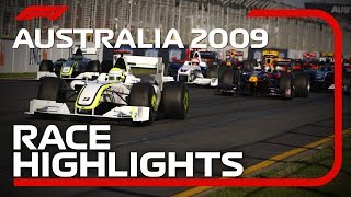 Brawn GP Win Debut Race in Melbourne  2009 Australian Grand Prix Highlights [upl. by Ogirdor]