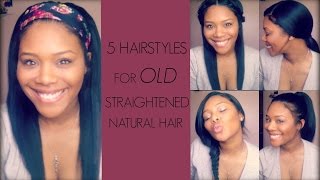 5 Hairstyles For OLD Straightened Natural Hair  Melodie Miller [upl. by Akemet]