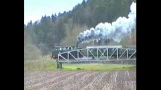 Dampfzug der DBK auf KBS 785 GaildorfWest  Untergröningen am 11121999 bei GaildorfUnterrot [upl. by Ahsercul690]