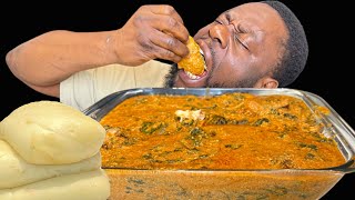 ASMR FUFU amp EGUSI SOUP MUKBANG  Tilapia fish  African food Satisfying Sounds [upl. by Hsakaa]