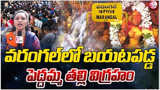 వరంగల్ లో బయటపడ్డ పెద్దమ్మ తల్లి విగ్రహం  sumantv exclusive reporting  Peddamma In warangal [upl. by Yznel]