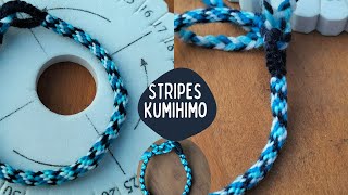 Striped Kumihimo Bracelet  Easy Beginner Kumihimo Friendship bracelet Tutorial [upl. by Amikat984]