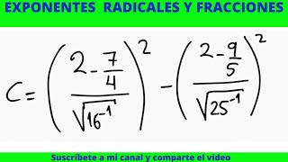 POTENCIACIÓN RADICACIÓN Y FRACCIONES COMBINADAS CUP PSA [upl. by Hulbard]