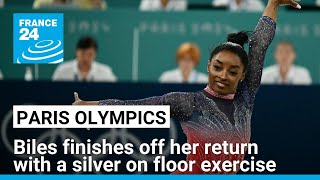 Simone Biles finishes off her return to the Olympics with a silver on floor exercise • FRANCE 24 [upl. by Linet]