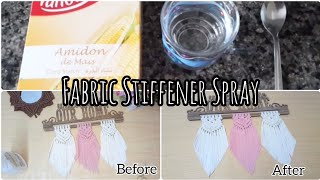 how to make a macrame with fabric stiffener spray طريقة سهلة لتثبيت خيط المكرمية [upl. by Eadrahs]