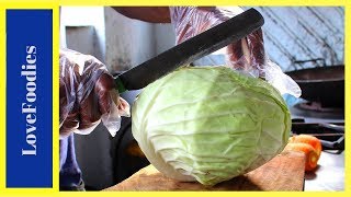 FRUIT NINJA of CABBAGE  Amazing cabbage Fruits Cutting Skills  Indian Street Food In 2018 [upl. by Airekat805]