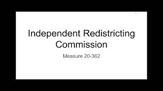 Redistricting Commission [upl. by Bonnibelle838]