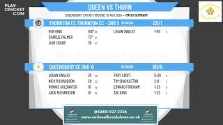 Queensbury CC 2nd XI v Thornton CC Thornton CC  2nd XI [upl. by Eenet]