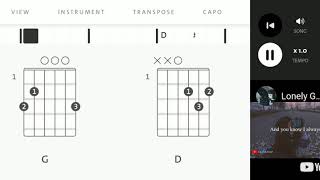 Marlboro Nights by Lonely God Play Along  Guitar Chords and Chart [upl. by Halima761]