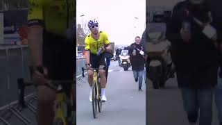 🤣 Cant stop watching Wout van Aert and his scooting security guard 🛴🔁 cycling shorts KBK24 [upl. by Dj]