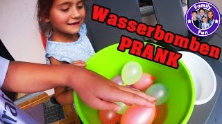 PRANK WASSERBOMBEN ATTACKE auf Hakan  Water Balloon Prank  FAMILY FUN [upl. by Darahs384]